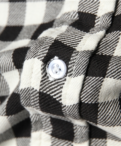 coen（コーエン）の「ヘビーダブルガーゼギンガムチェックシャツ（シャツ/ブラウス・メンズ・ブラック/ネイビー・MEDIUM/X-LARGE/X-SMALL/LARGE/SMALL）」の4枚目の写真