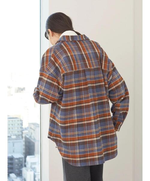 AMERICAN HOLIC（アメリカンホリック）の「厚手チェックシャツ　＊（シャツ/ブラウス・レディース・ホワイト系その他7/ブラウン系その他4/ブルー系その他5/キャメル・M/L）」の7枚目の写真