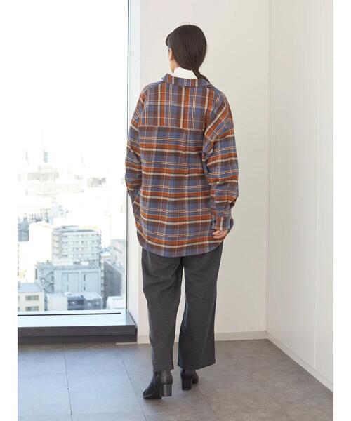 AMERICAN HOLIC（アメリカンホリック）の「厚手チェックシャツ　＊（シャツ/ブラウス・レディース・ホワイト系その他7/ブラウン系その他4/ブルー系その他5/キャメル・M/L）」の9枚目の写真