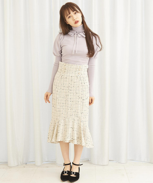 Titty Co ティティーアンドコー の デザインタブツイードマーメイドスカート スカート Wear