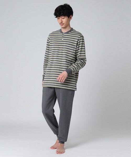 ルームウェア 長袖ヘンリーネックパジャマ ボーダー ルームウェア パジャマ Takeo Kikuchi タケオキクチ のファッション通販 Zozotown
