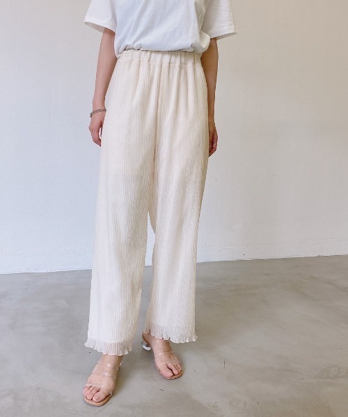 VANNIE U（ヴァニーユー）の「シフォンプリーツパンツ（その他パンツ・レディース・ブラウン/ライトグリーン/ナチュラル・FREE）」の3枚目の写真