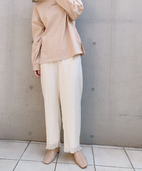 VANNIE U（ヴァニーユー）の「シフォンプリーツパンツ（その他パンツ・レディース・ブラウン/ライトグリーン/ナチュラル・FREE）」の5枚目の写真