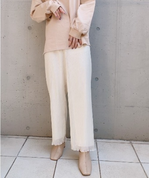 VANNIE U（ヴァニーユー）の「シフォンプリーツパンツ（その他パンツ・レディース・ブラウン/ライトグリーン/ナチュラル・FREE）」の8枚目の写真