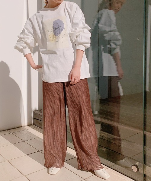 VANNIE U（ヴァニーユー）の「シフォンプリーツパンツ（その他パンツ・レディース・ブラウン/ライトグリーン/ナチュラル・FREE）」の10枚目の写真