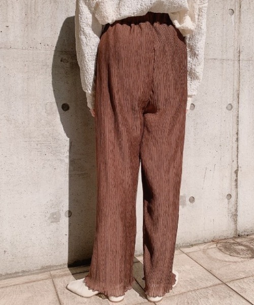 VANNIE U（ヴァニーユー）の「シフォンプリーツパンツ（その他パンツ・レディース・ブラウン/ライトグリーン/ナチュラル・FREE）」の15枚目の写真