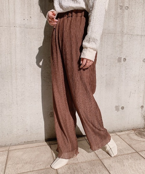 VANNIE U（ヴァニーユー）の「シフォンプリーツパンツ（その他パンツ・レディース・ブラウン/ライトグリーン/ナチュラル・FREE）」の18枚目の写真