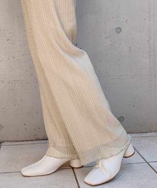 VANNIE U（ヴァニーユー）の「シフォンプリーツパンツ（その他パンツ・レディース・ブラウン/ライトグリーン/ナチュラル・FREE）」の12枚目の写真