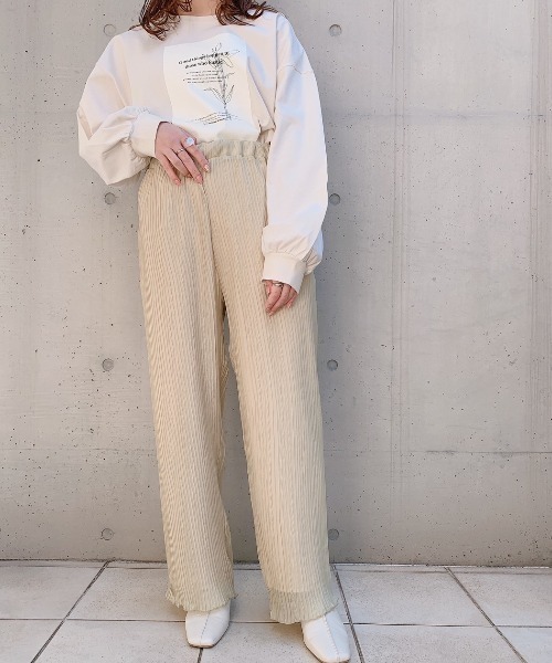 VANNIE U（ヴァニーユー）の「シフォンプリーツパンツ（その他パンツ・レディース・ブラウン/ライトグリーン/ナチュラル・FREE）」の9枚目の写真