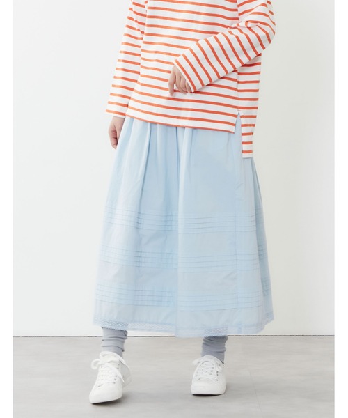 POU DOU DOU(プードゥドゥ)の「デザインタックギャザースカート(スカート・レディース・オフホワイト/ブルー/ブラック・3)」の13枚目の写真