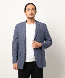 WILKES BASHFORD（ウィルクスバッシュフォード）の「＊ウィルクスバシュフォード/WILKES BASHFORD リネンルック 3ボタンプリントジャケット 紺（テーラードジャケット）」