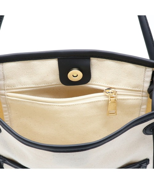 POUTOJOURU（ポートジュール）の「【ポートジュール】 キャンバトートバッグ　PUレザーパイピング（トートバッグ・レディース・アイボリー/ブラック/ブラウン・FREE）」の8枚目の写真