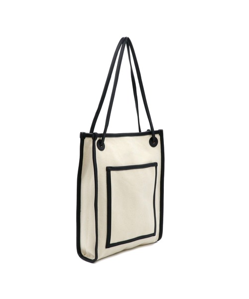 POUTOJOURU（ポートジュール）の「【ポートジュール】 キャンバトートバッグ　PUレザーパイピング（トートバッグ・レディース・アイボリー/ブラック/ブラウン・FREE）」の7枚目の写真