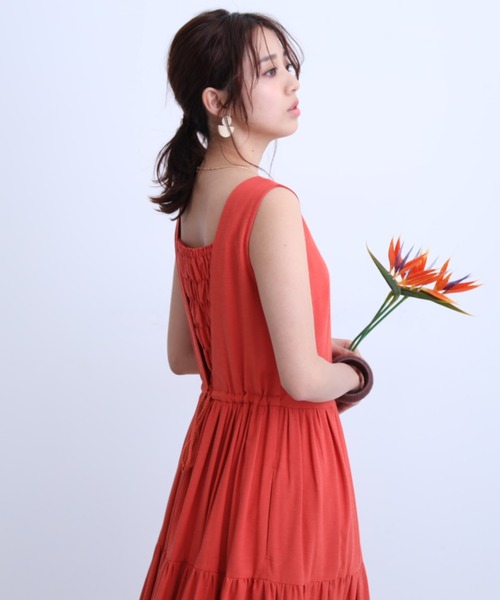 ジャスグリッティー/配色リネンライクワンピース♡新品 ジャスグリッティー/配色リネンライクワンピース♡新品