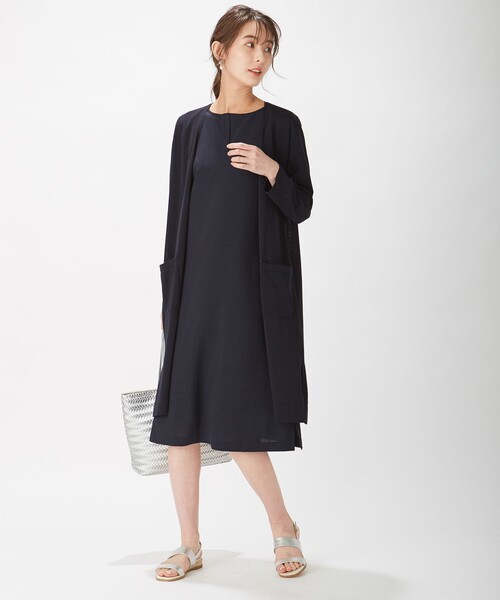 J.PRESS(ジェイプレス)の「【洗える】マルソースパンボイル ワンピース(ワンピース・レディース・ネイビー系/黄土色系・11/9)」の5枚目の写真