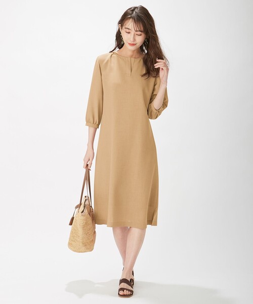 J.PRESS(ジェイプレス)の「【洗える】マルソースパンボイル ワンピース(ワンピース・レディース・ネイビー系/黄土色系・11/9)」の6枚目の写真
