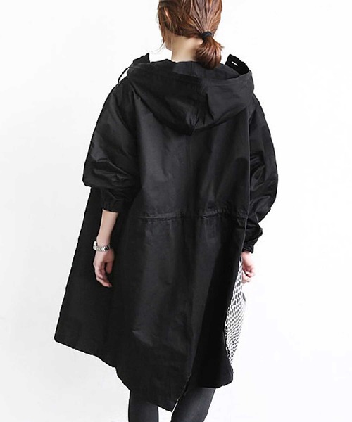 LUGG NAGG(ラグナグ)の「フーデッドモッズコート(モッズコート・レディース・ネイビー/ブラック/グレー/ベージュ/グレイッシュブルー/ターコイズブルー/カーキ・M/L/LL)」の8枚目の写真