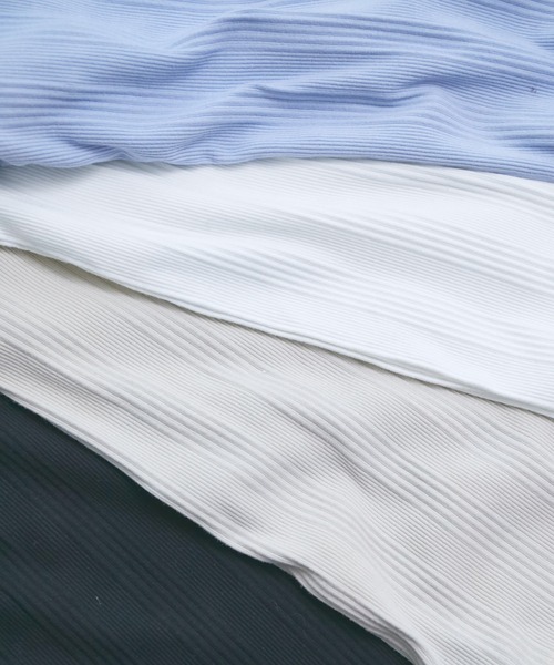 VIS（ビス）の「ランダムテレコ５分袖プルオーバー（Tシャツ/カットソー・レディース・ブラック/ベージュ/オフホワイト/サックスブルー・FREE）」の22枚目の写真