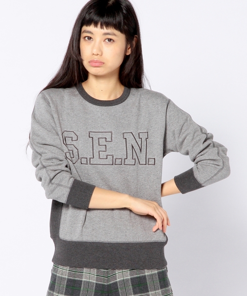 Another Edition（アナザーエディション）の「S.E.N. 刺繍プルオーバー/ AE S.E.N. EMBR PO◆（スウェット・レディース・ネイビー/グレー/ブラウン・フリー）」の2枚目の写真