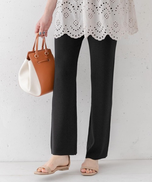 URBAN RESEARCH Sonny Label（アーバンリサーチサニーレーベル）の「(接触冷感)サマーニットパンツ（その他パンツ・レディース・ブラック/アイボリー/イエロー系その他・FREE）」の3枚目の写真