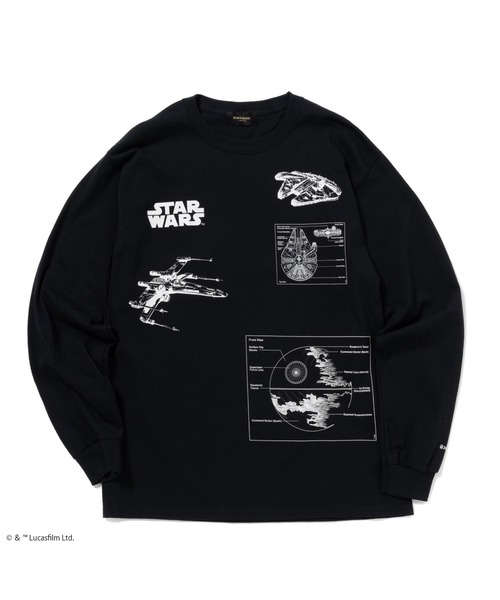 24karats（トゥウェンティーフォーカラッツ）の「STAR WARS Tee LS（Tシャツ/カットソー・メンズ・ホワイト/ブラック・S/M/L/XL）」の2枚目の写真