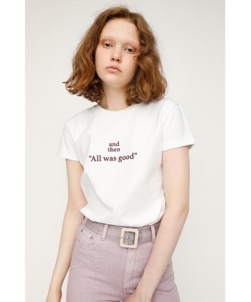 SLY（スライ）の「LOGO STETCH COMPACT T/SH ロゴ ステッチ コンパクト Tシャツ（Tシャツ/カットソー・レディース・ホワイト/ブラック/ライトパープル・FREE）」の2枚目の写真