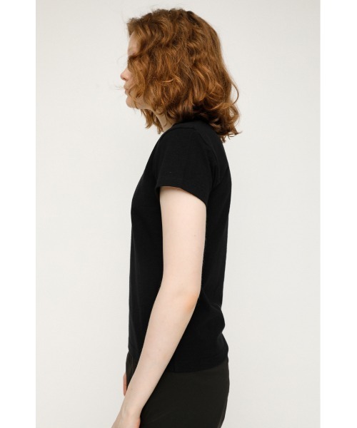 SLY（スライ）の「LOGO STETCH COMPACT T/SH ロゴ ステッチ コンパクト Tシャツ（Tシャツ/カットソー・レディース・ホワイト/ブラック/ライトパープル・FREE）」の9枚目の写真