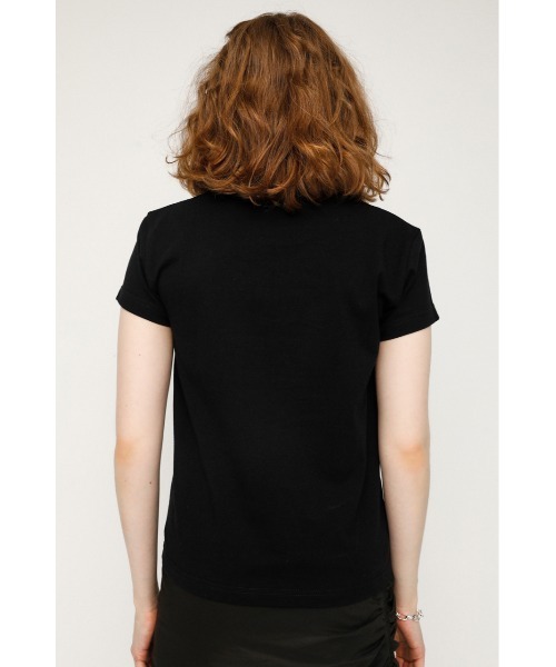 SLY（スライ）の「LOGO STETCH COMPACT T/SH ロゴ ステッチ コンパクト Tシャツ（Tシャツ/カットソー・レディース・ホワイト/ブラック/ライトパープル・FREE）」の14枚目の写真