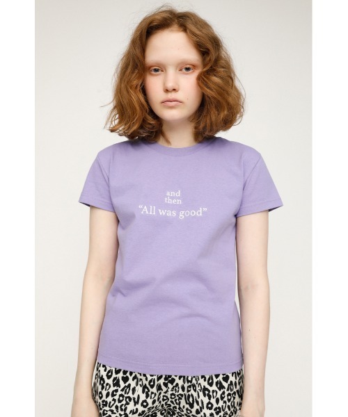 SLY（スライ）の「LOGO STETCH COMPACT T/SH ロゴ ステッチ コンパクト Tシャツ（Tシャツ/カットソー・レディース・ホワイト/ブラック/ライトパープル・FREE）」の7枚目の写真