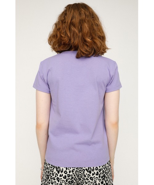 SLY（スライ）の「LOGO STETCH COMPACT T/SH ロゴ ステッチ コンパクト Tシャツ（Tシャツ/カットソー・レディース・ホワイト/ブラック/ライトパープル・FREE）」の19枚目の写真