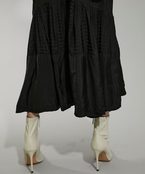 TOGA PULLA キュプラ ストライプワンピース 36 TOGA PULLA/トーガプルラ】キュプラストライプドレス（ワンピース