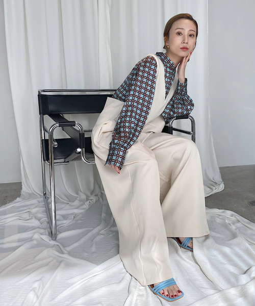 SANSeLF（サンセルフ）の「【SANSeLF】twill all in one　sanwz21（サロペット/オーバーオール・レディース・ブラック/アイボリー・FREE）」の2枚目の写真