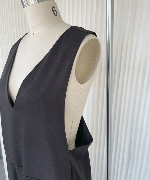 SANSeLF（サンセルフ）の「【SANSeLF】twill all in one　sanwz21（サロペット/オーバーオール・レディース・ブラック/アイボリー・FREE）」の9枚目の写真