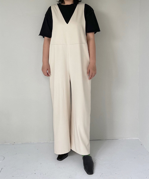 SANSeLF（サンセルフ）の「【SANSeLF】twill all in one　sanwz21（サロペット/オーバーオール・レディース・ブラック/アイボリー・FREE）」の7枚目の写真