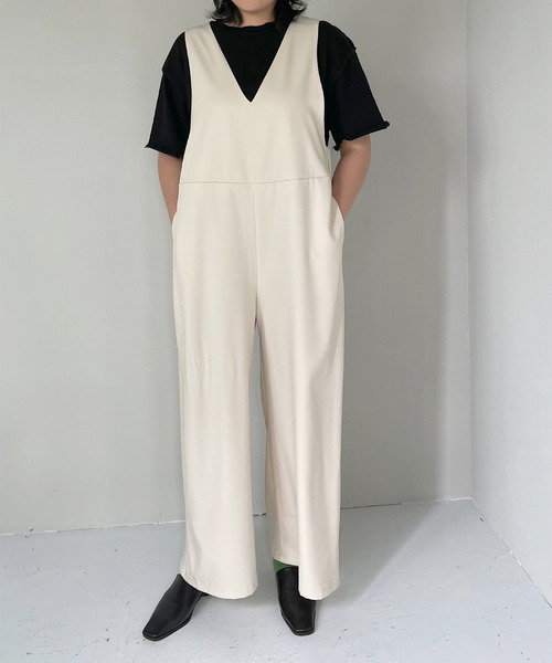 SANSeLF（サンセルフ）の「【SANSeLF】twill all in one　sanwz21（サロペット/オーバーオール・レディース・ブラック/アイボリー・FREE）」の8枚目の写真