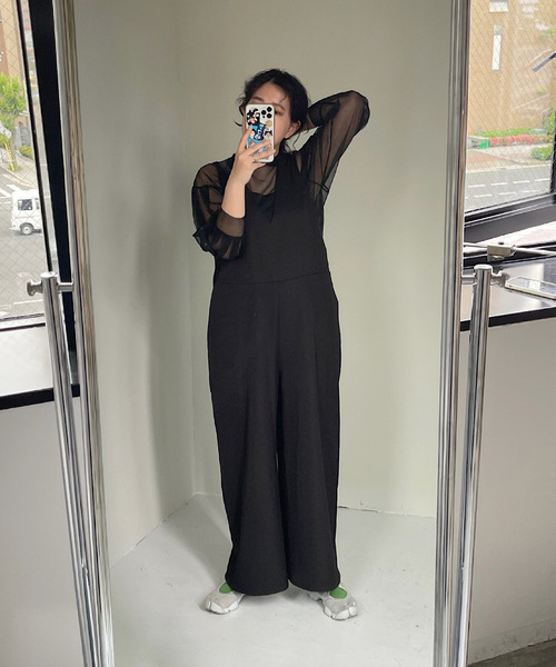 SANSeLF（サンセルフ）の「【SANSeLF】twill all in one　sanwz21（サロペット/オーバーオール・レディース・ブラック/アイボリー・FREE）」の12枚目の写真