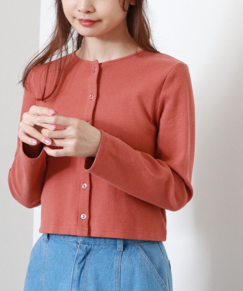 archives（アルシーヴ）の「リブショートカーディガン（カーディガン/ボレロ・レディース・ブラック/ブルー/オフホワイト/オレンジ/ピンク/イエロー/ブラウン/グリーン・MEDIUM）」の8枚目の写真