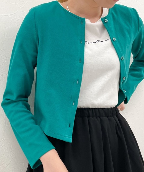 archives（アルシーヴ）の「リブショートカーディガン（カーディガン/ボレロ・レディース・ブラック/ブルー/オフホワイト/オレンジ/ピンク/イエロー/ブラウン/グリーン・MEDIUM）」の5枚目の写真