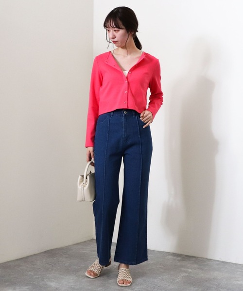 archives（アルシーヴ）の「リブショートカーディガン（カーディガン/ボレロ・レディース・ブラック/ブルー/オフホワイト/オレンジ/ピンク/イエロー/ブラウン/グリーン・MEDIUM）」の18枚目の写真