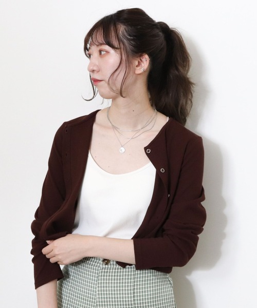 archives（アルシーヴ）の「リブショートカーディガン（カーディガン/ボレロ・レディース・ブラック/ブルー/オフホワイト/オレンジ/ピンク/イエロー/ブラウン/グリーン・MEDIUM）」の19枚目の写真