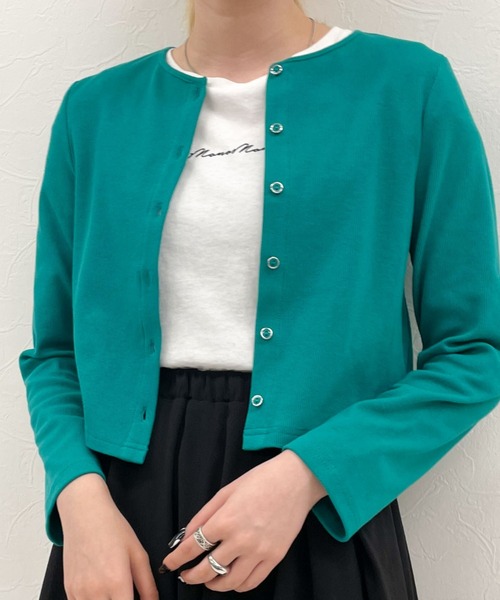 archives（アルシーヴ）の「リブショートカーディガン（カーディガン/ボレロ・レディース・ブラック/ブルー/オフホワイト/オレンジ/ピンク/イエロー/ブラウン/グリーン・MEDIUM）」の22枚目の写真