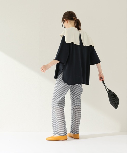 JOURNAL STANDARD relume(ジャーナルスタンダード レリューム)の「シルケット天竺ビックカラープルオーバー◆(Tシャツ/カットソー・レディース・ブラック/ホワイト・FREE)」の11枚目の写真