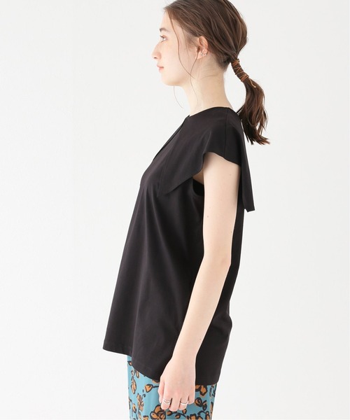 JOURNAL STANDARD relume(ジャーナルスタンダード レリューム)の「シルケット天竺ビックカラープルオーバー◆(Tシャツ/カットソー・レディース・ブラック/ホワイト・FREE)」の9枚目の写真