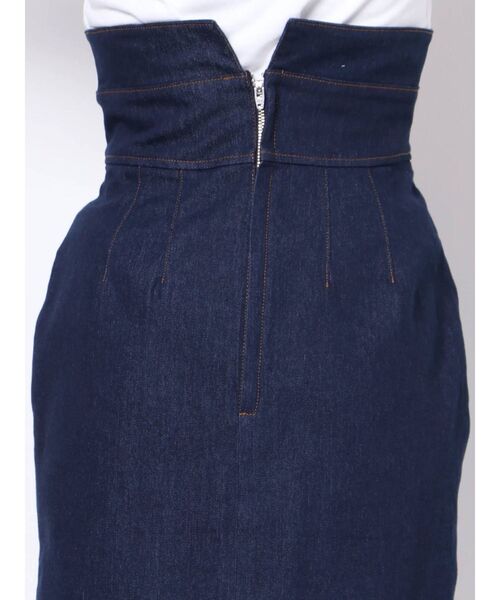 dazzlin（ダズリン）の「ハイウエストフロントボタンスカート（スカート・レディース・オフホワイト/インディゴブルー・SMALL/MEDIUM）」の12枚目の写真