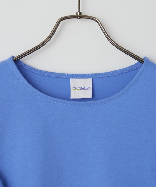 CIAOPANIC（チャオパニック）の「袖フリルデザインクロップドTシャツ（Tシャツ/カットソー・レディース・ホワイト/ブラック/ブルー/ライトグリーン・FREE）」の12枚目の写真