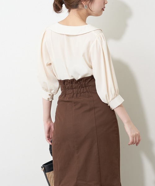 natural couture(ナチュラルクチュール)の「【WEB限定】深V衿付きおしゃれブラウス(シャツ/ブラウス・レディース・オフホワイト/ブラック/その他1/その他2・FREE)」の20枚目の写真