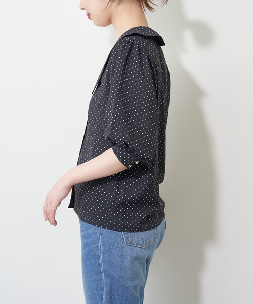 natural couture(ナチュラルクチュール)の「【WEB限定】深V衿付きおしゃれブラウス(シャツ/ブラウス・レディース・オフホワイト/ブラック/その他1/その他2・FREE)」の22枚目の写真