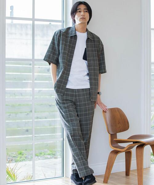 green label relaxing（グリーンレーベルリラクシング）の「＜green label relaxing＞TCチェックストレッチ クリースストレート パンツ（その他パンツ・メンズ・グレー・SMALL/MEDIUM/LARGE）」の2枚目の写真