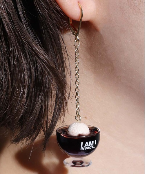 I am I in fact...（アイアムアイインファクト）の「SMALL MUSTACHE コーヒーゼリー   ピアス/イヤリング（ピアス（両耳用）・レディース・その他/その他1・FREE）」の2枚目の写真