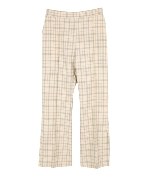 titivate（ティティベイト）の「ﾁｪｯｸ柄ｾﾐﾌﾚｱﾊﾟﾝﾂ（その他パンツ・レディース・ベージュ/グリーン・M）」の11枚目の写真